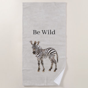 Zebra Safari Tier Faux Leinen Strandtuch