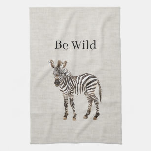 Zebra-Safari-Tier-Faux-Linen Geschirrtuch