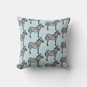 Zebra-Safari-Tierdruck Blau-Wurfkissen Kissen