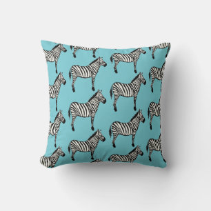 Zebra-Safari-Tierdruck Türkis-Kissenhülle Kissen