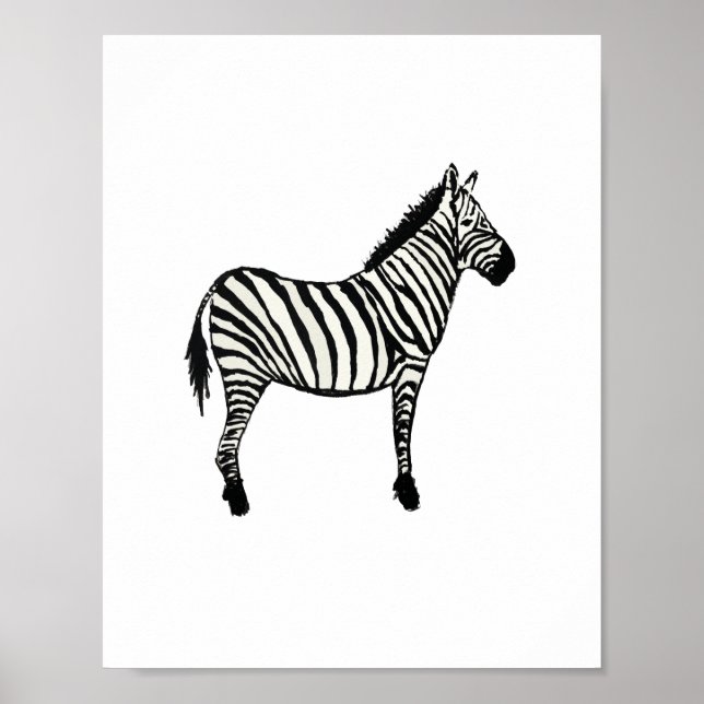 Zebra Safari Tiere Malerei Poster (Vorne)