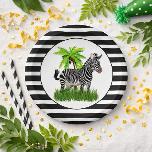 Zebra-Safari-Tierparty  Pappteller