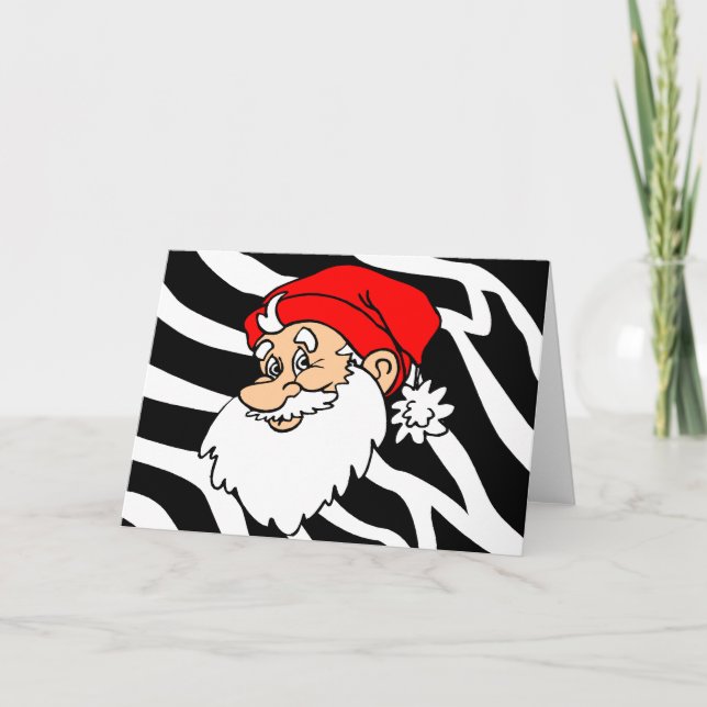 Zebra Santa Christmas Feiertagskarte (Vorderseite)