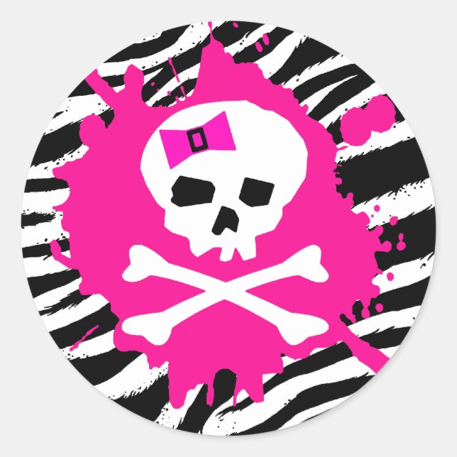 Zebra Scene Kid Skull Stickers (Vorderseite)