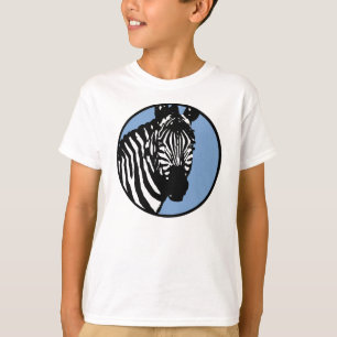 Zebra. Schieferblaukreis T-Shirt
