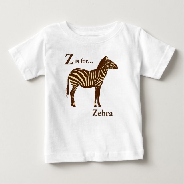 Zebra - Schokolade Brown und Camel Tan Baby T-shirt (Vorderseite)