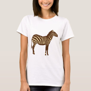 Zebra - Schokolade Brown und Camel Tan T-Shirt
