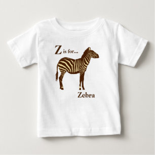 Zebra - Schokoladenbraun und Kamel-Tan Baby T-shirt