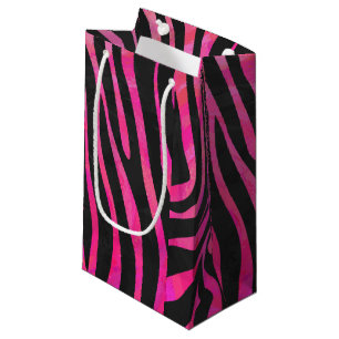 Zebra-Schwarz-und Pink-Druck Kleine Geschenktüte