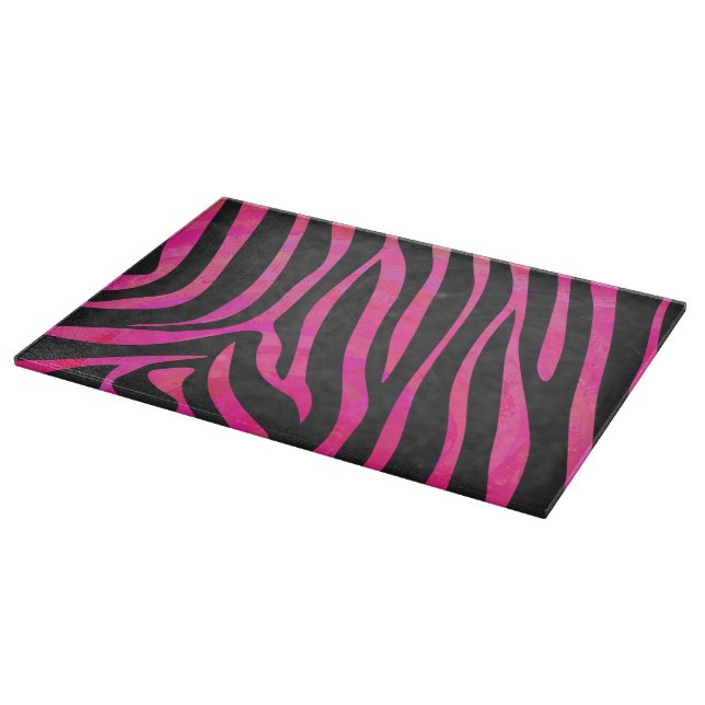 Zebra-Schwarz-und Pink-Druck Schneidebrett (Ecke)