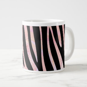 Zebra Schwarz und Rosa Druck Jumbo-Tasse