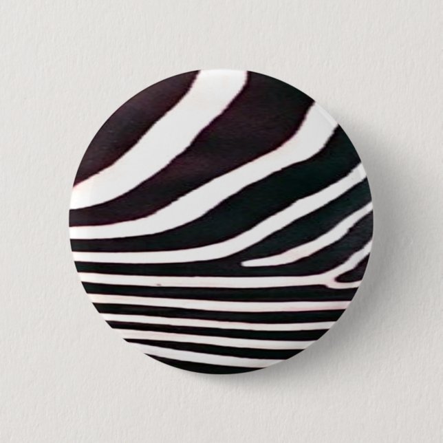 Zebra Schwarz und Weiß Streifen Print Button (Vorderseite)