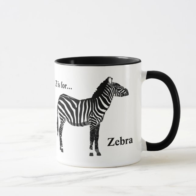 Zebra - Schwarz und Weiß Tasse (Rechts)