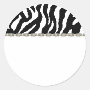 Zebra Schwarz-Weiß-Adressetikett Runder Aufkleber