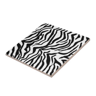 Zebra Schwarz-Weiß-Hide-Fellmuster Fliese