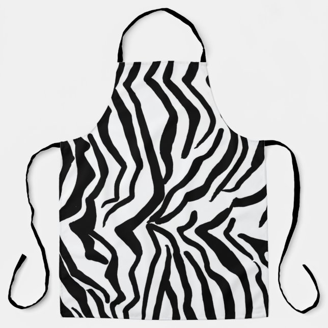 Zebra Schwarz-Weiß-Muster verborgen Schürze (Vorderseite)