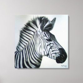 Zebra Schwarz-Weiß-Porträt groß Leinwanddruck