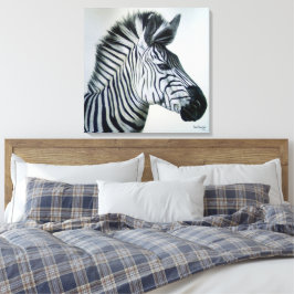 Zebra Schwarz-Weiß-Porträt groß Leinwanddruck