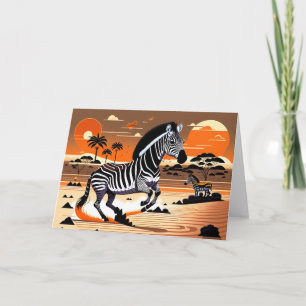 Zebra: Schwarz, Weiß und Orange Karte