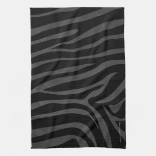 Zebra-schwarzer und grauer Druck Handtuch