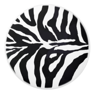 Zebra-Schwarzweiss-Tierdruck-Kabinett-Züge Keramikknauf