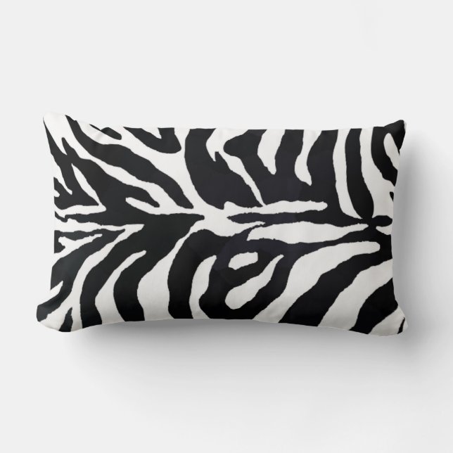 Zebra-Schwarzweiss-Tierdruck-Wurfs-Kissen Lendenkissen (Vorderseite)