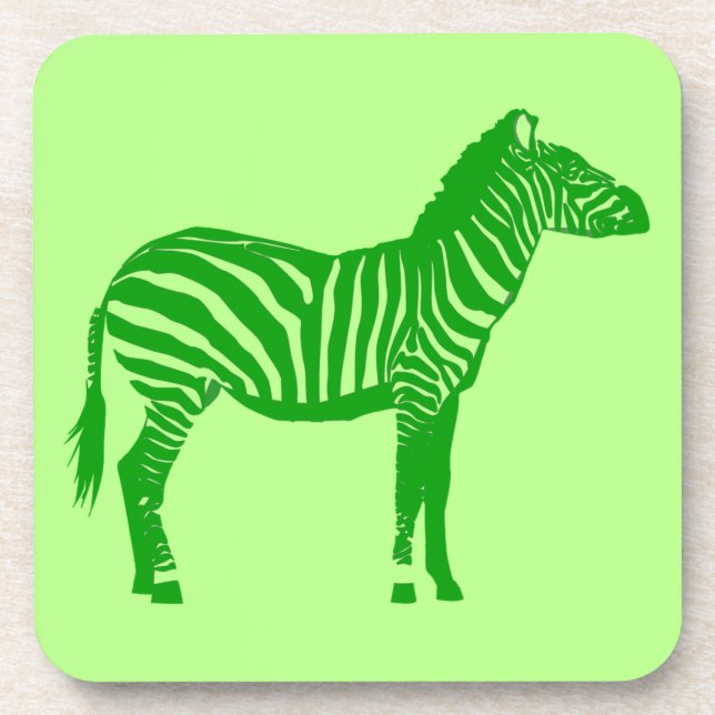 Zebra - Shades of Lime Green Getränkeuntersetzer (Vorderseite)