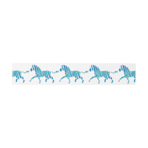 Zebra Silhouette Blau und Weiß Einladungsbanderole