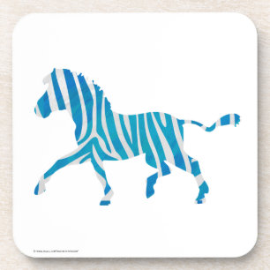 Zebra Silhouette Blau und Weiß Getränkeuntersetzer