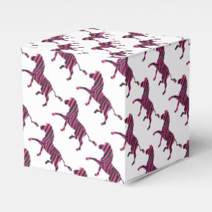 Zebra-Silhouette Schwarz und Heiß-Rosa Geschenkschachtel