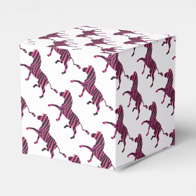 Zebra-Silhouette Schwarz und Heiß-Rosa Geschenkschachtel (Vorderseite)