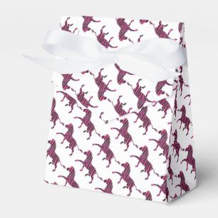 Zebra-Silhouette Schwarz und Heiß-Rosa Geschenkschachtel