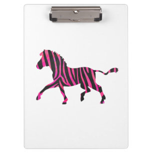 Zebra-Silhouette Schwarz und Hot-Pink-Druck Klemmbrett