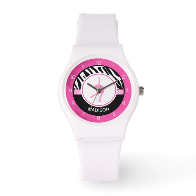 Zebra-Skaten drucken Armbanduhr (Vorderseite)