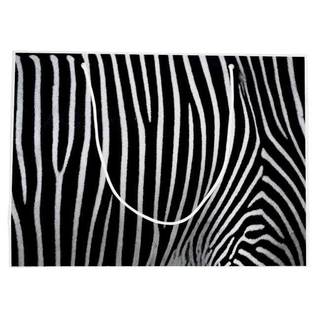 Zebra Skin Große Geschenktüte (Rückseite)