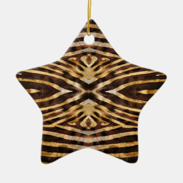 Zebra Skin Pattern Keramik Ornament (Vorne)