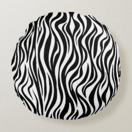 Zebra Skin Print Rundes Kissen