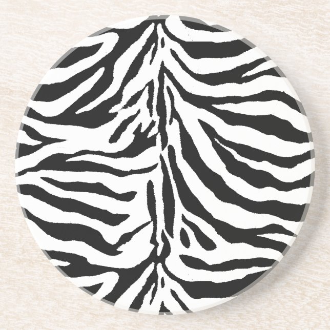 Zebra-Skin-Textur (Hintergrundfarbe hinzufügen/änd Getränkeuntersetzer (Vorne)