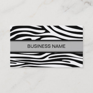 Zebra Skin und Schlicht Black Visitenkarte