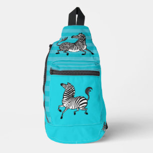 Zebra Sling Backpack Crossbody Bag