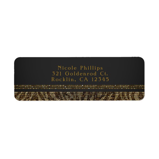 Zebra Sparkle Sequins Glam Chic Party Einladung (Vorne)