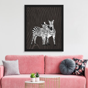 Zebra Spiel Leinwanddruck