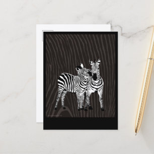 Zebra Spiel Postkarte
