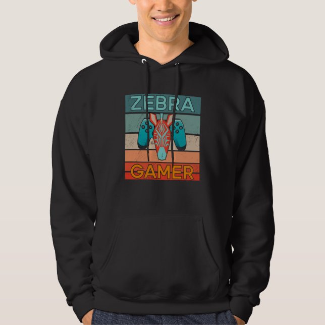 Zebra-Spieler Afrika Gaming Spiel Tier Zebra Hoodie (Vorderseite)