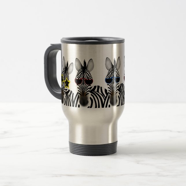 Zebra Stainless Steel 15 oz Tasse (Vorderseite Links)