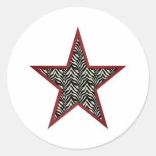 Zebra Star Stickers