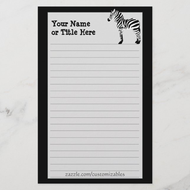 Zebra Stationary Briefpapier (Vorderseite)