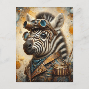 Zebra Steampunk Postkarte