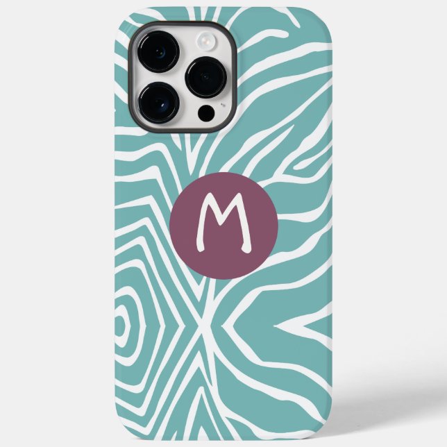 Zebra Streifen beliebige Farbe Monogramm iPhone 4 Case-Mate iPhone Hülle (Rückseite)