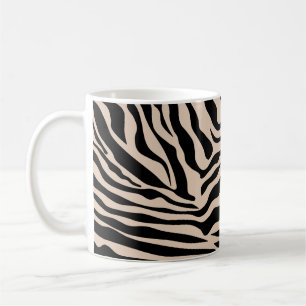 Zebra Streifen Creme Beige Schwarz Wild Animal Pri Kaffeetasse